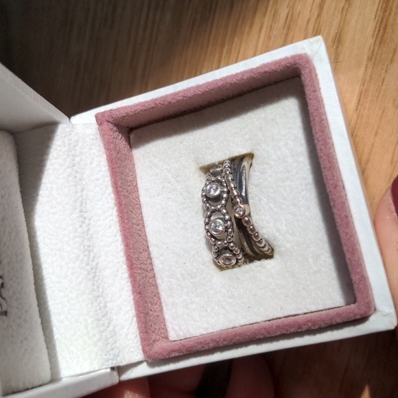 Pandora Her Majesty Ring and Pandora Kerry's Small Diamond Ring - Size 5.5 - Picture 3 of 11